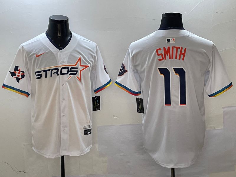 Men Houston Astros #11 Smith White Fourth generation Joint Name 2025 Nike MLB Jersey style 7->houston astros->MLB Jersey